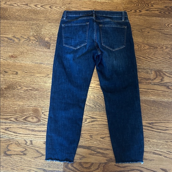 Frame Denim Le Garcon Crop Jeans Sz 26 chewed hem dark wash - Picture 3 of 7